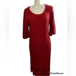 Pink Rose sweater dress. Size 1X color red​